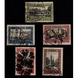 1924 - Danzig - AFA 207-11 - Frimærke - Stemplet.